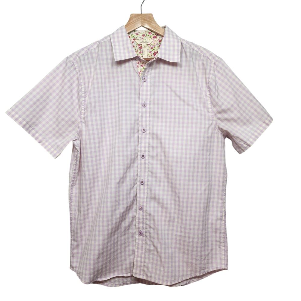 Men's Matilda Jane Lavender Plaid Button Down Blouse Size Med